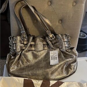 Michael Kors Gold Textured Large Tote Handbag